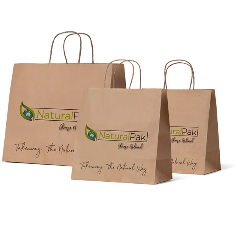 Picture of NaturalPak Brand - Brown Kraft Paper Takeaway Bags