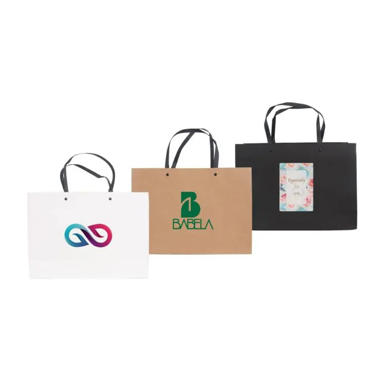 Picture of Small Crosswise Paper Bag with Knitted Handle(250 x 170 x 90mm)