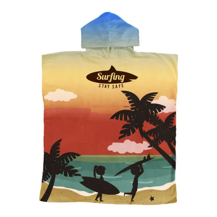 Picture of 100% Cotton Sublimation Hoody Towel Surf Poncho