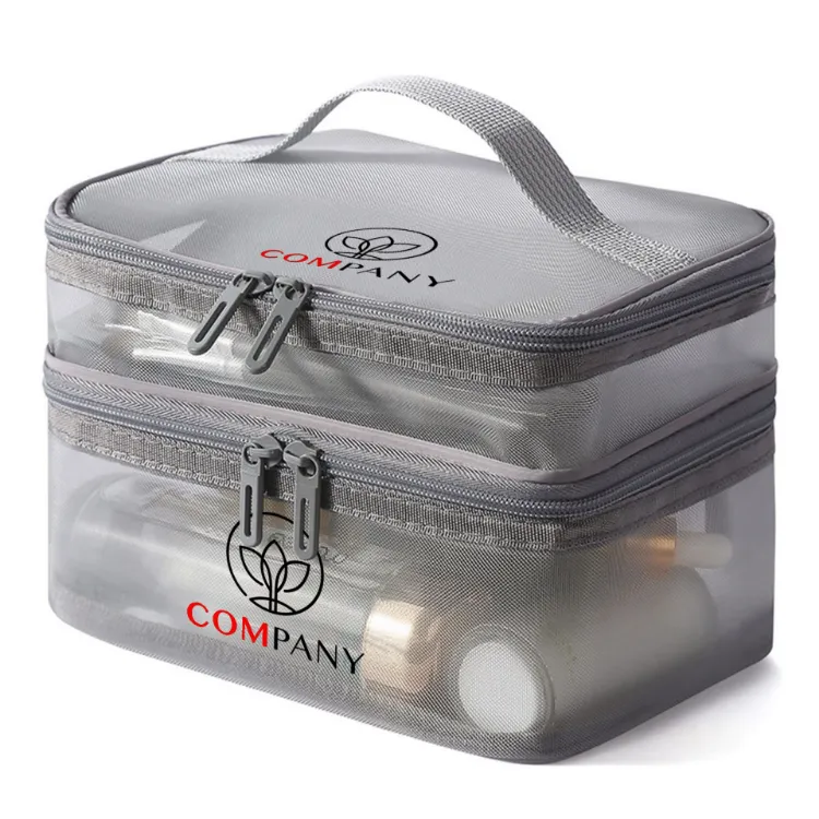 Picture of Nylon Mesh Sheer Double Layer Cosmetic Bag