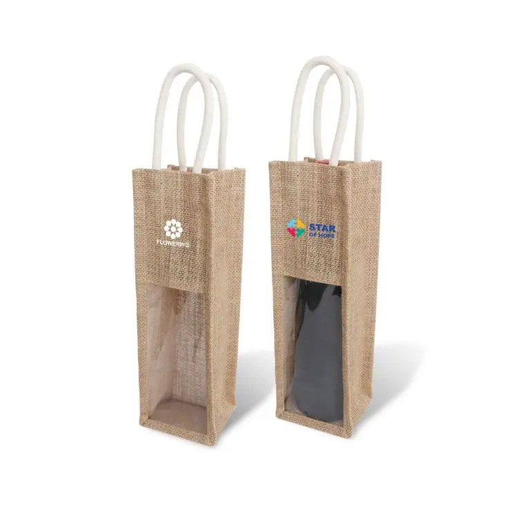 Picture of Jute Wine Carrier with Window