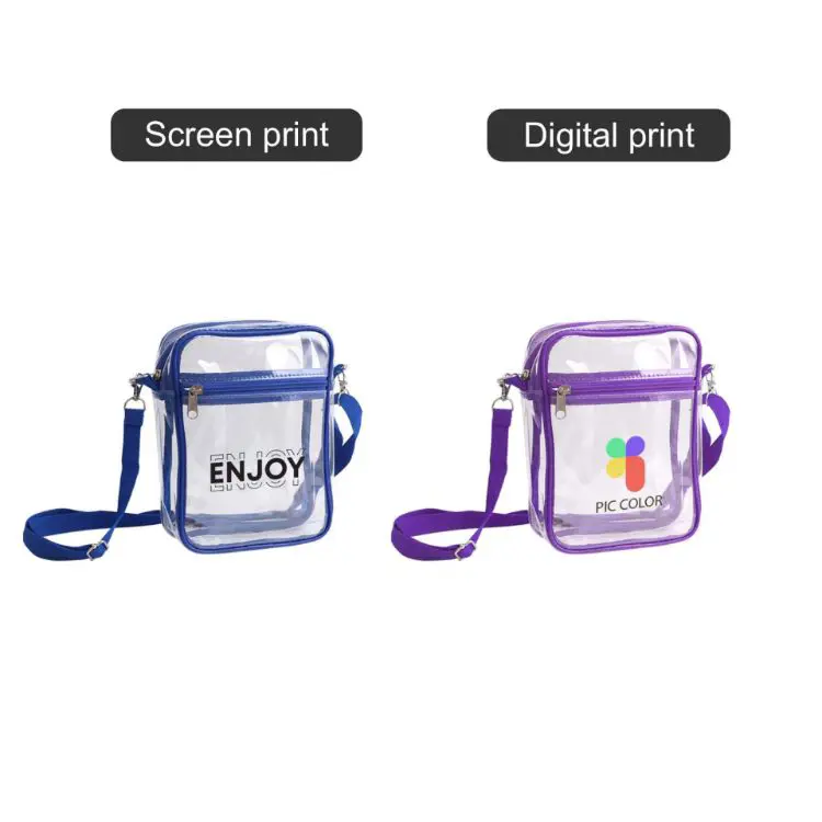 Picture of Clear Tote Bag with Zipper Closure Crossbody