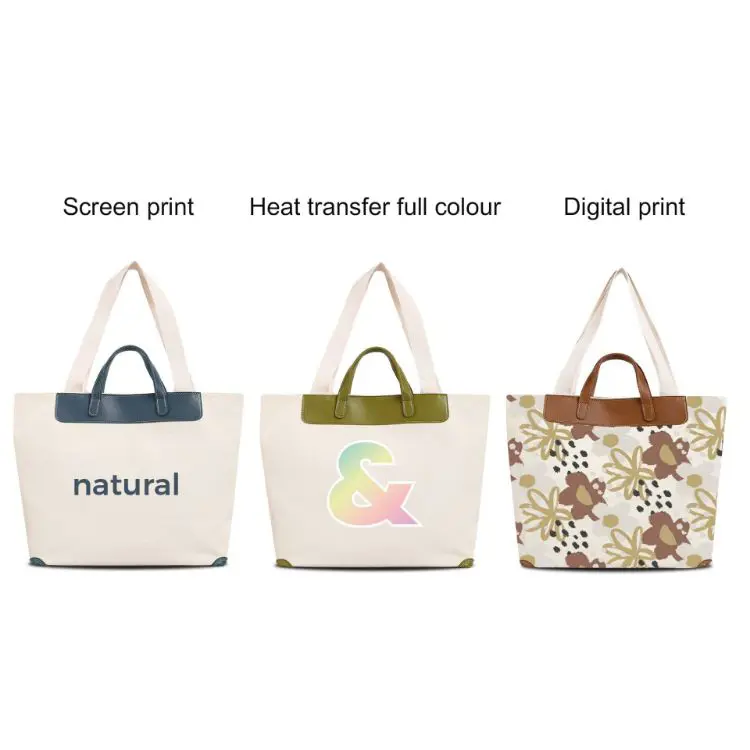 Picture of Canvas Bag With Leather Handle