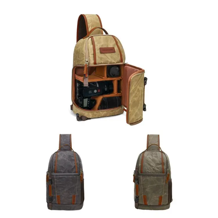Picture of Waxed Canvas Camera Sling Bag