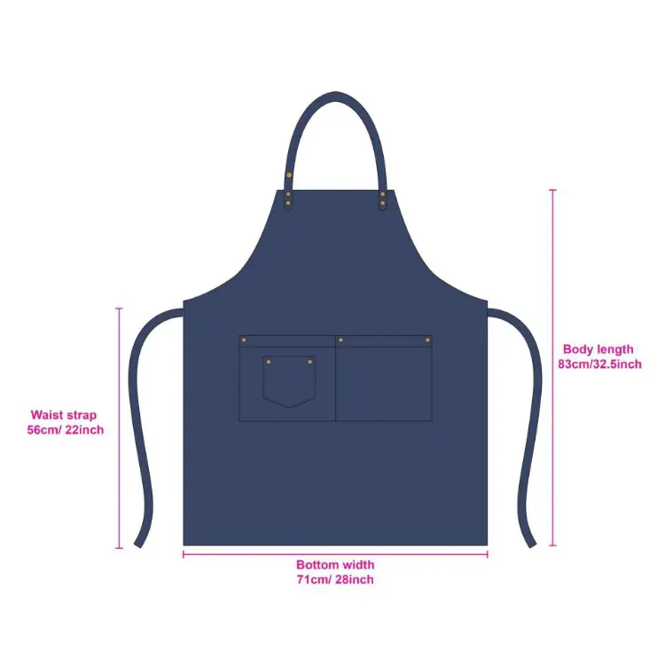 Picture of Poly-Cotton Denim Full Bib Apron With Neck Strap