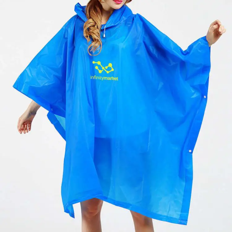 Picture of Reusable Adult PEVA Screen Print Rain Poncho