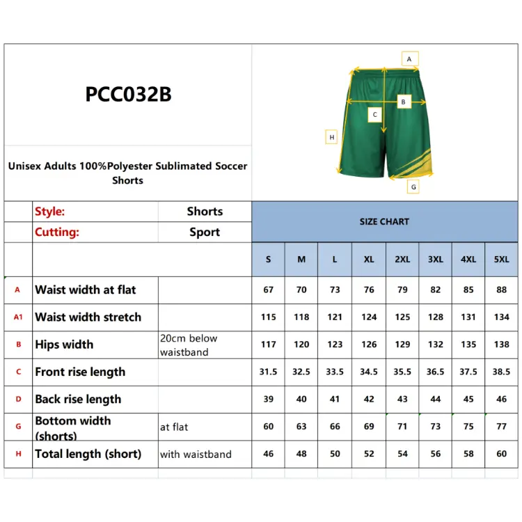 Picture of Unisex Adults 100% Polyester Sublimated Soccer Shorts