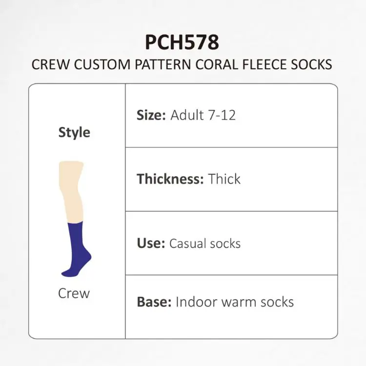 Picture of Crew Custom Pattern Coral Fleece Socks