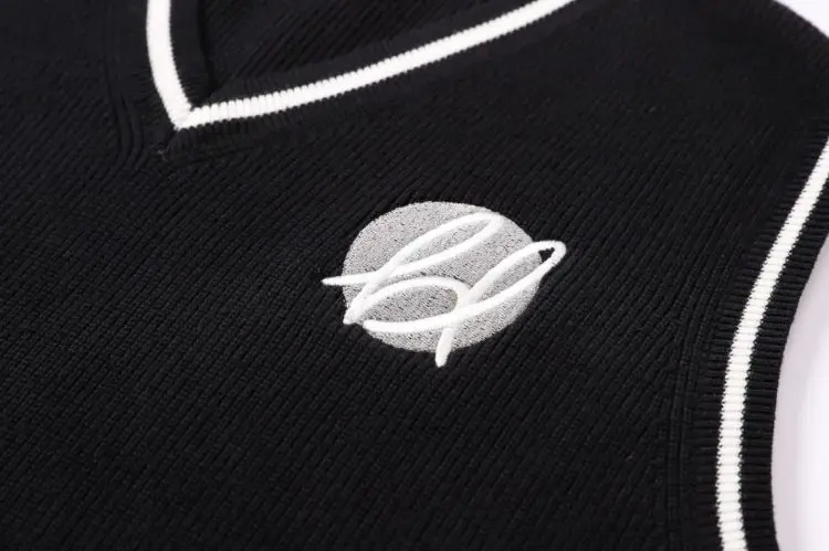 Picture of Unisex Cotton Spandex V-Neck Knitted Vest