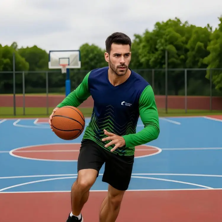 Picture of Unisex Adults 100% Poly Milk Silk Sublimated Long Sleeves V-Neck Shirt