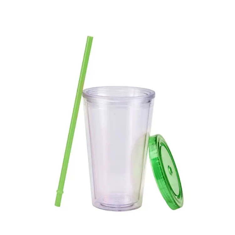 Picture of 16oz Plastic Cups with Lids & Straws
