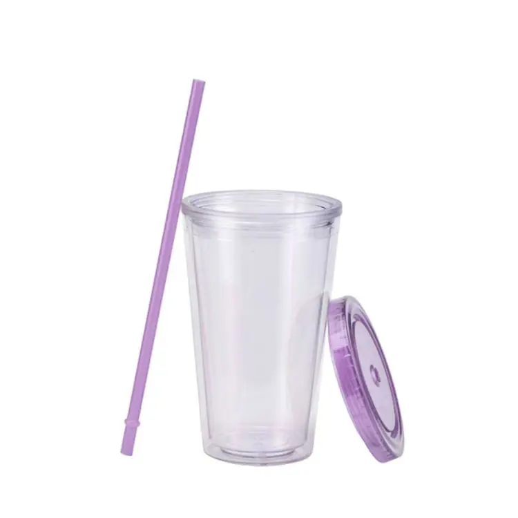 Picture of 16oz Plastic Cups with Lids & Straws
