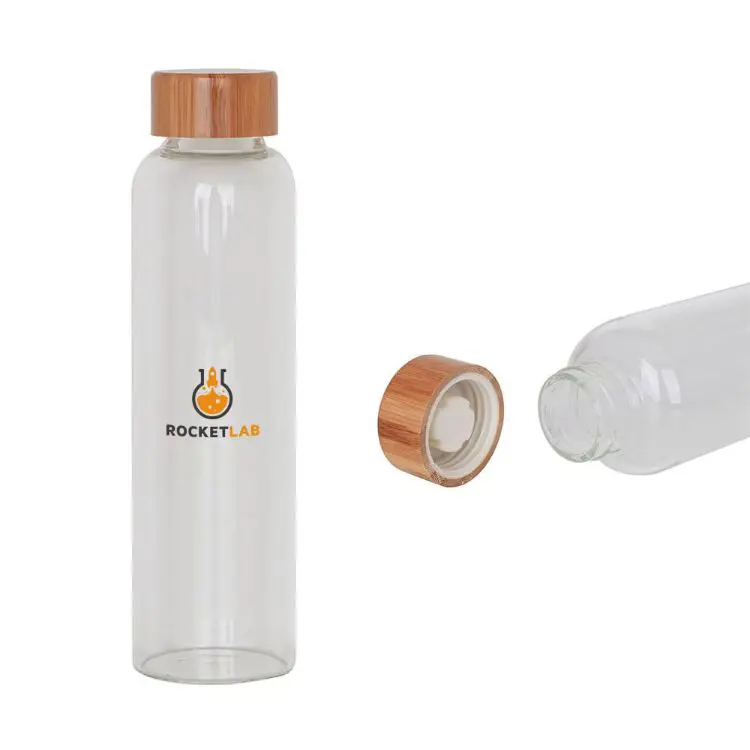 Picture of 550ml Glass Drink Bottle with Bamboo Lid