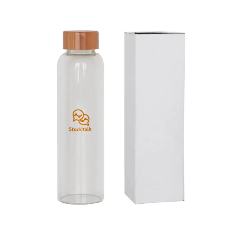 Picture of 550ml Glass Drink Bottle with Bamboo Lid