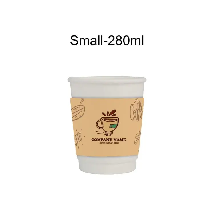 Picture of PLA Double Wall Compostable Paper Cups with Cup Sleeve