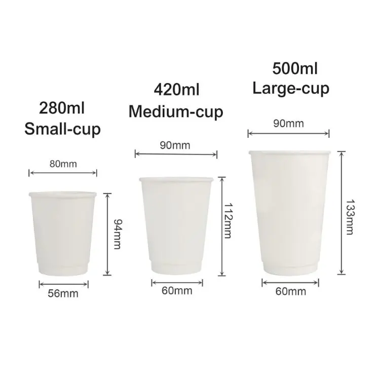 Picture of Home Compostable Aqueous Double Wall Paper Cups