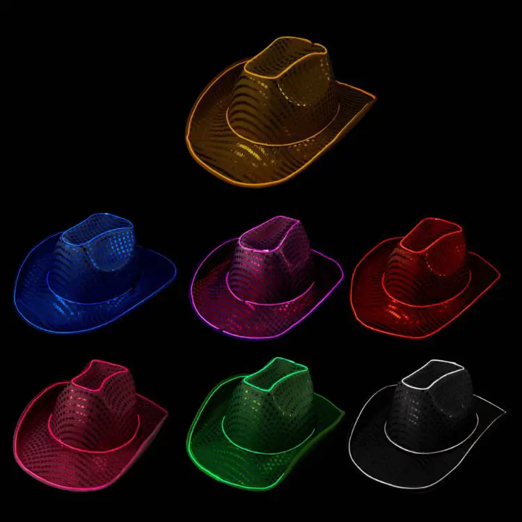 Picture of Light Up Sequin Cowboy Hats