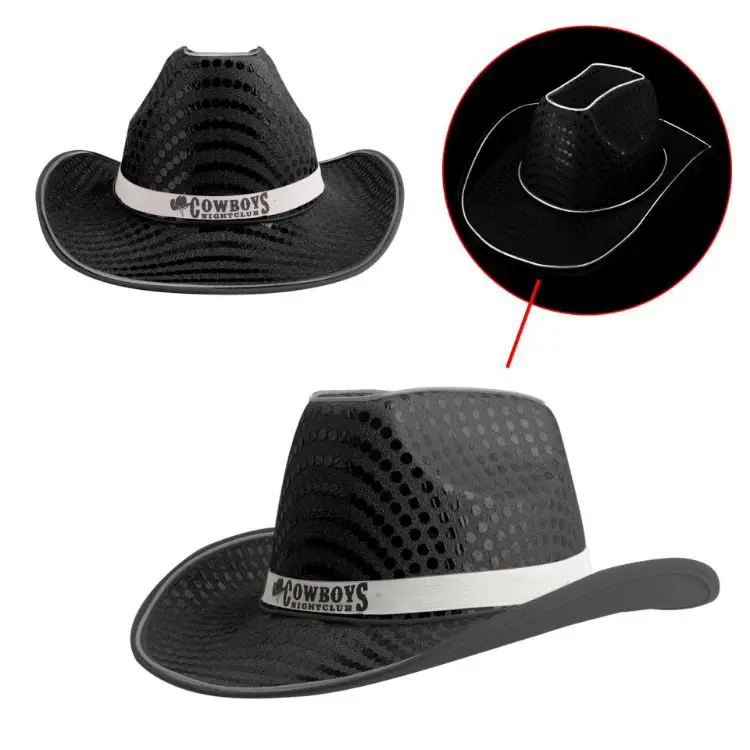 Picture of Light Up Sequin Cowboy Hats