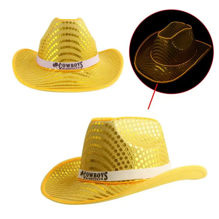 Picture of Light Up Sequin Cowboy Hats