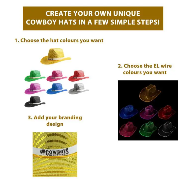 Picture of Light Up Sequin Cowboy Hats