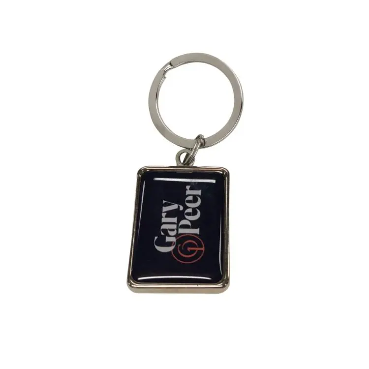 Picture of Custom Shaped Metal Epoxy Domed Keyring