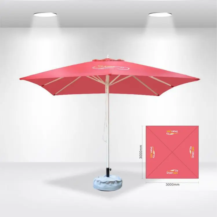 Picture of 3x3m Square Stock Colour Commercial Market Umbrella