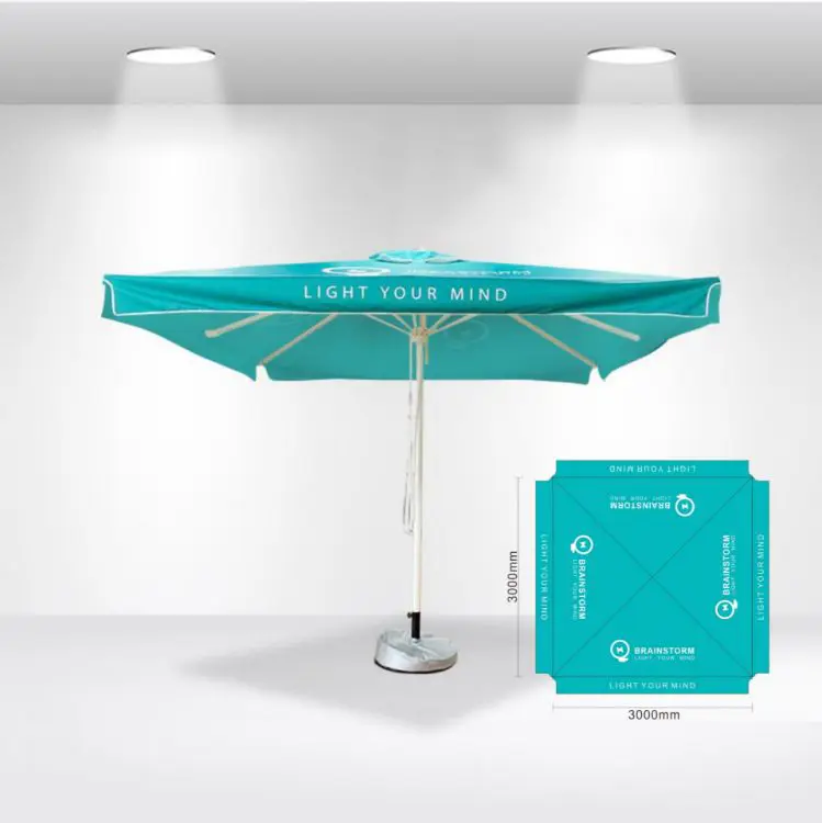 Picture of 3x3m Square Stock Colour Commercial Market Umbrella