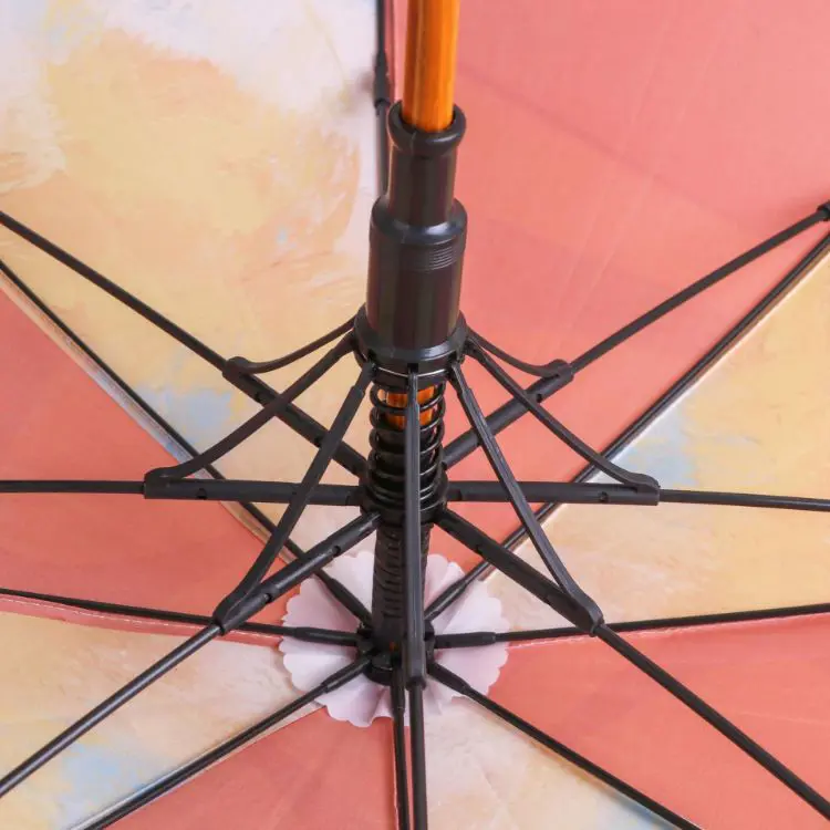 Picture of RPET Wooden Umbrella with Curved Handle