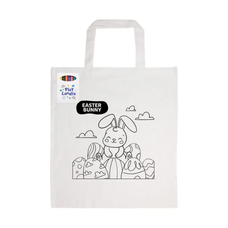Picture of Colouring Short Handle Cotton Bag & Crayons