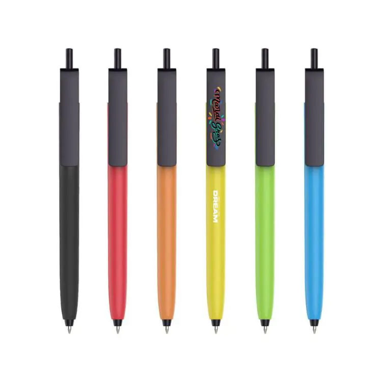 Picture of Push Button Pen - Colour Barrel with Black Cap