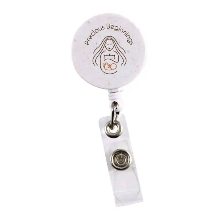 Picture of Retractable Badge Holder Wheat Straw