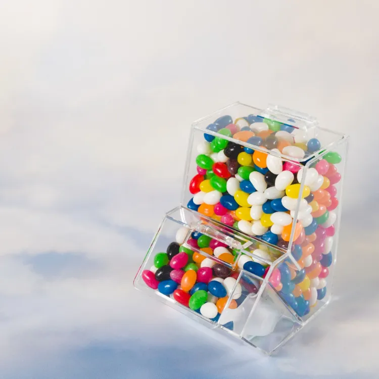 Picture of Assorted Colour Mini Jelly Beans in Dispenser