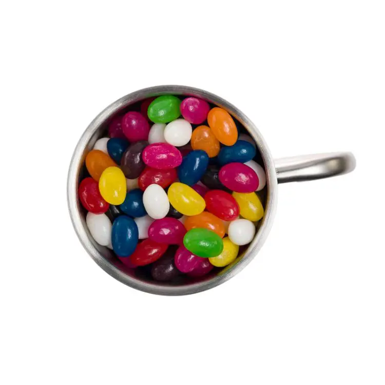 Picture of Assorted Colour Mini Jelly Beans in Java Mug