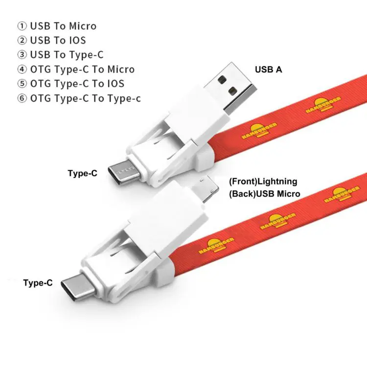 Picture of 6 in 1 Polyester Lanyard Charging Cable
