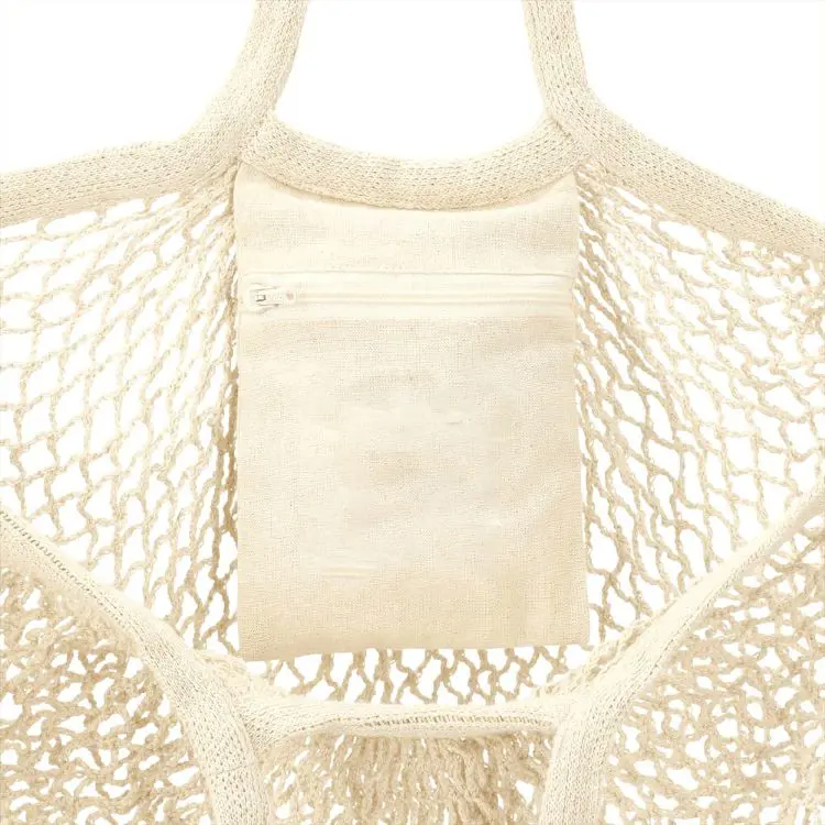 Picture of Riviera Cotton Mesh Market Bag w/ Zippered Pouch