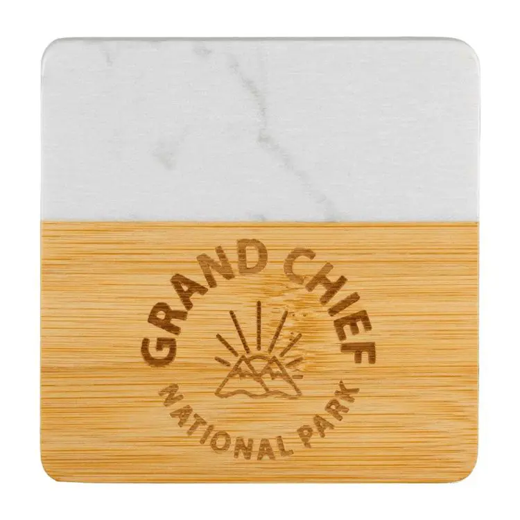 Picture of Marble & Bamboo Coaster