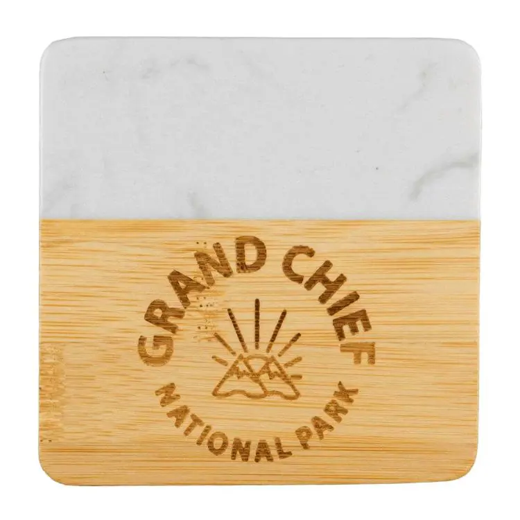 Picture of Marble & Bamboo Coaster