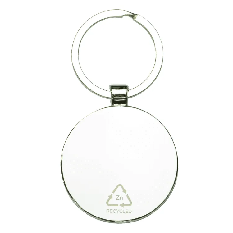 Picture of Circular Recycled Zinc Alloy Keyring w/ Bamboo