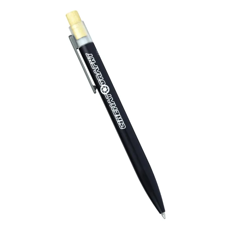 Picture of Recycled Aluminium Pen w/ Bamboo Clicker