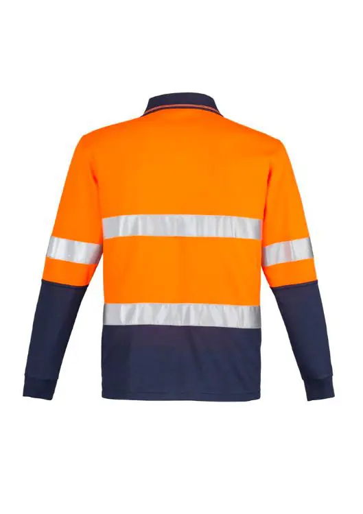 Picture of Mens Hi Vis Spliced Long Sleeve Polo - Hoop Taped