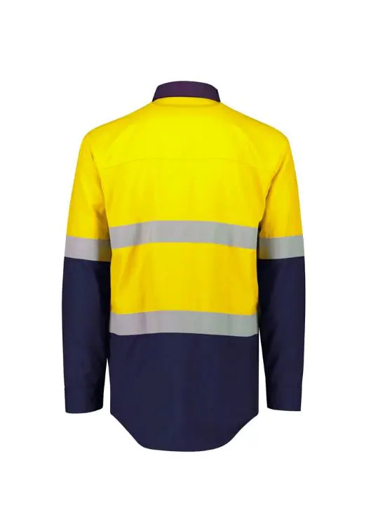 Picture of Mens Orange Flame Lightweight Ripstop Spliced Shirt - Hoop Taped