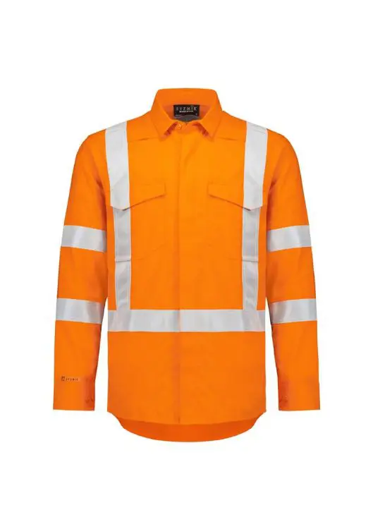 Picture of Mens Orange Flame Lightweight Ripstop X Back Taped Shirt