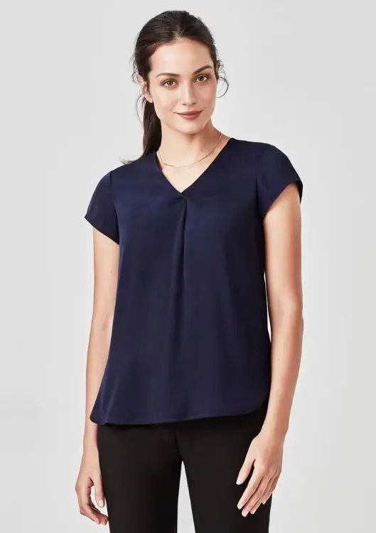 Picture of Womens Kayla V-Neck Pleat Blouse