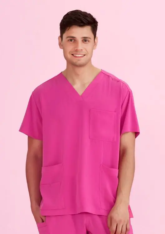 Picture of Unisex Pink V-Neck Scrub Top