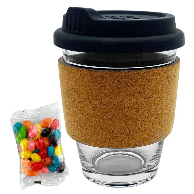 Picture of Jelly Bean In Cork Band Glass Coffee Cup