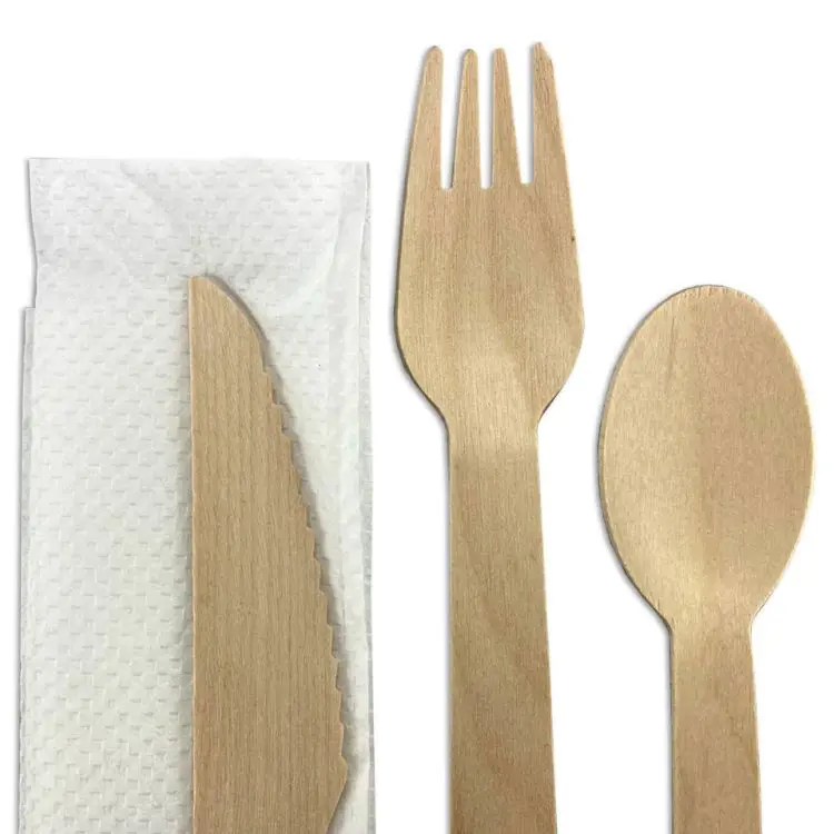 Picture of 4pcs Wooden Cutlery Set