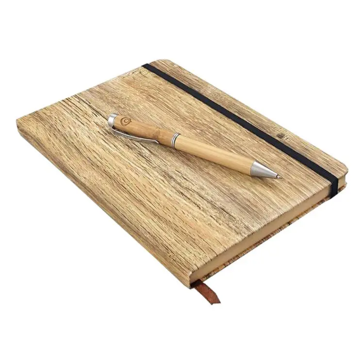 Picture of Wood Look Notebook and Pen Gift Set