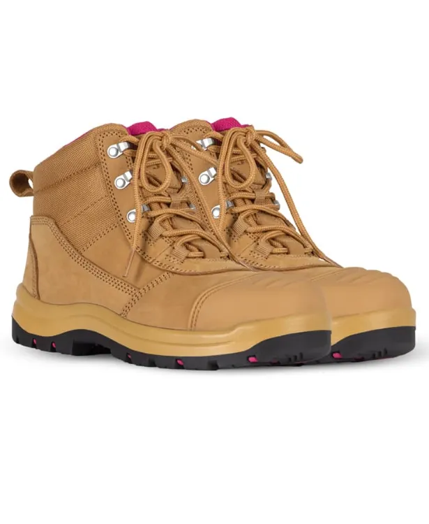 Picture of JB's Ladies Atrax Zip Safety Boot Wheat/Pink