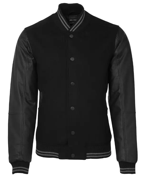 Picture of JB's Art Leather Baseball Jacket Black
