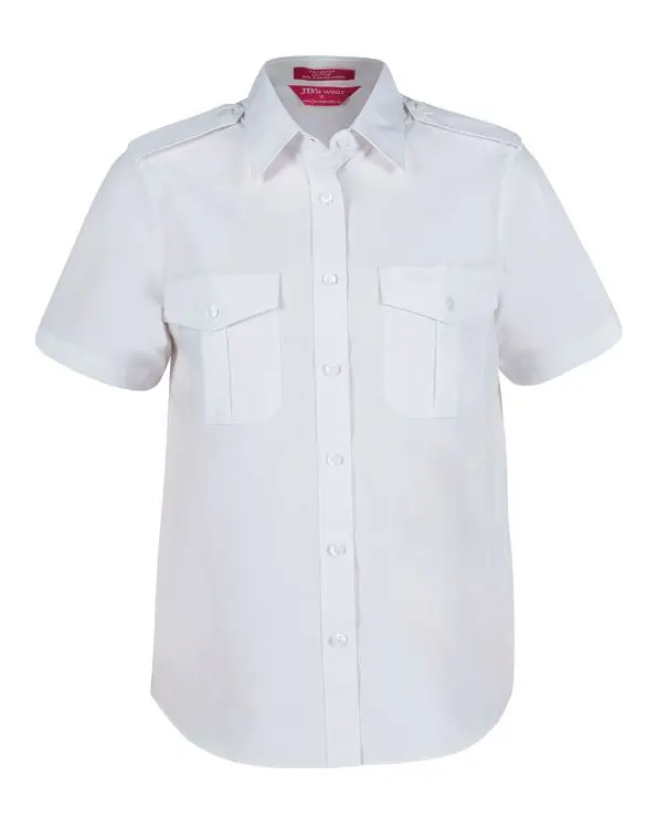 Picture of JB's Ladies S/S Epaulette Shirt White